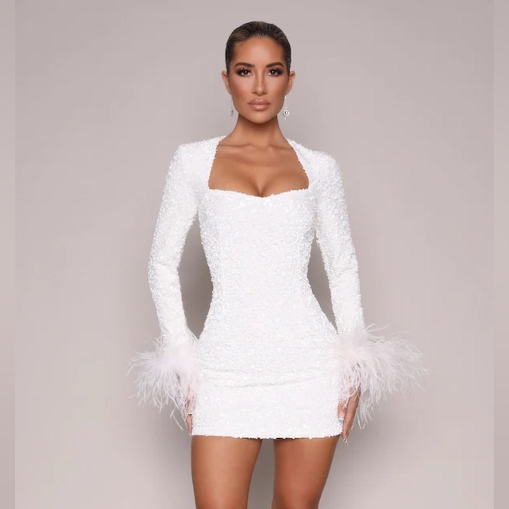 White sequin dress